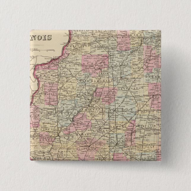 Illinois 8 pinback button (Front)