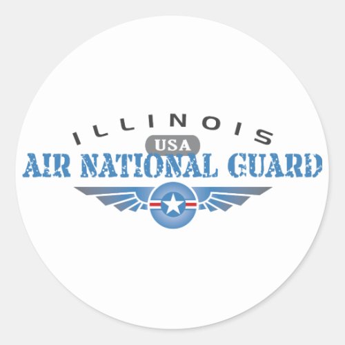 Illinois Air National Guard _ USA Classic Round Sticker