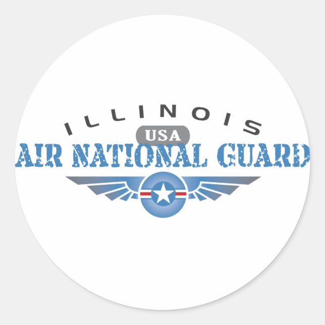 Illinois Air National Guard - USA Classic Round Sticker (Front)