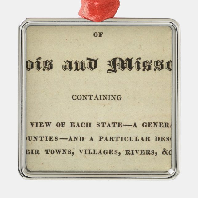 Illinois and Missouri 2 Metal Ornament (Front)