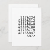 Illinois Area Codes (Front/Back)