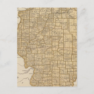 Illinois Atlas Map Postcard