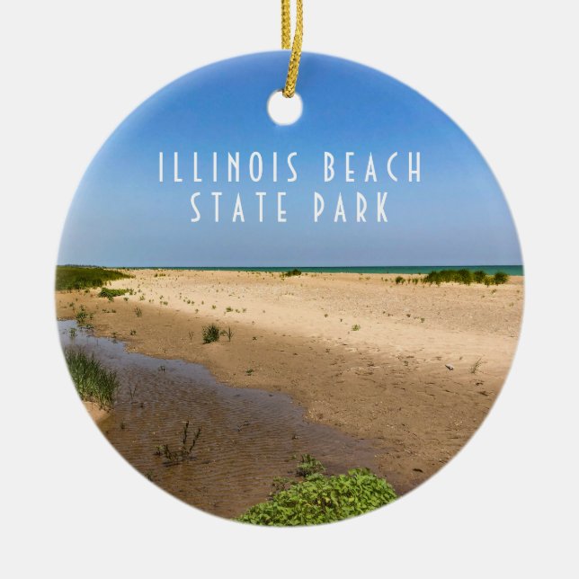Illinois Beach State Park Ceramic Ornament (Front)