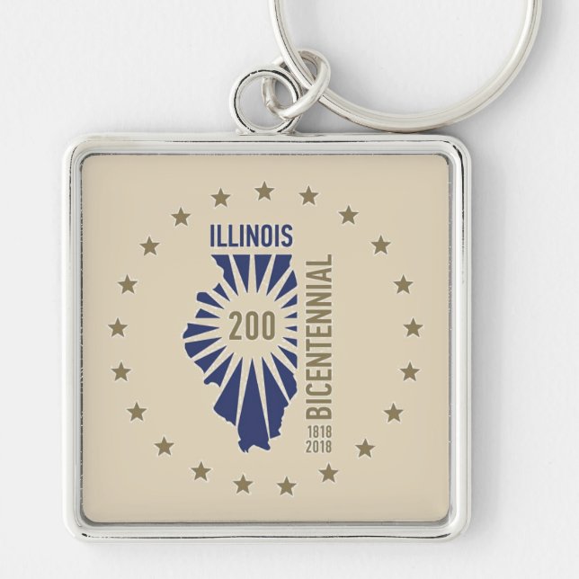 Illinois Bicentennial 1818-2018 Keychain (Front)