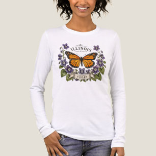 Illinois Blooms And Butterfly Pride Tri-Blend Shirt