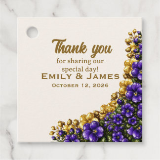 Illinois Blue Violet Wedding Favor Tag