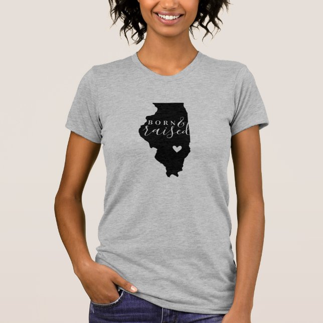 Illinois Born and Raised State Tee (Front)