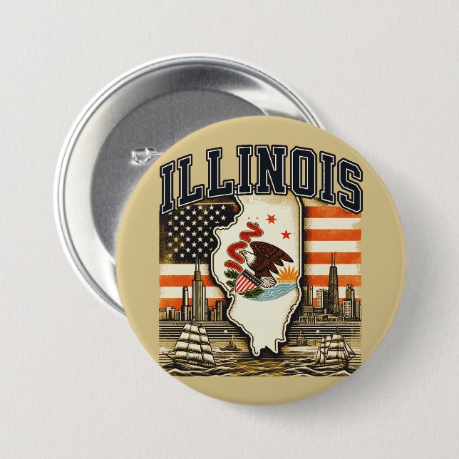 Illinois Button (Front & Back)