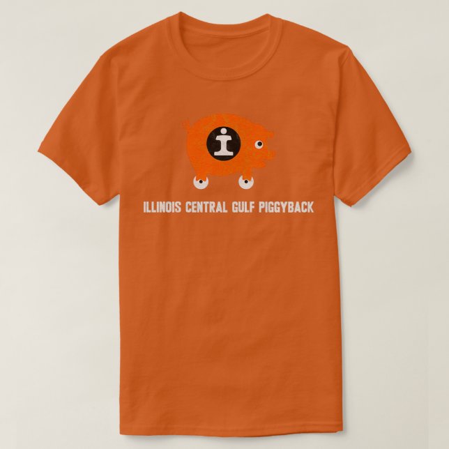 Illinois Central Gulf Railroad Piggyback Service T-Shirt (Design Front)
