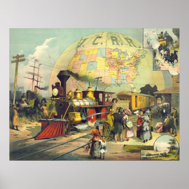 Illinois Central Railroad 1882 Poster (Front)