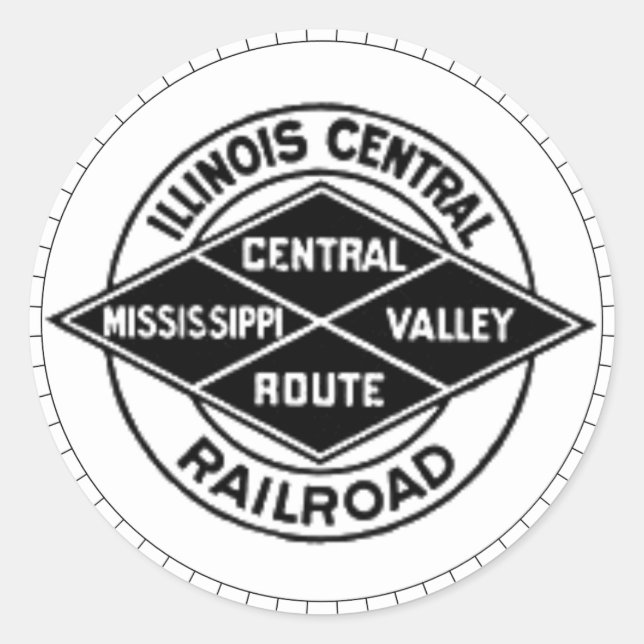 Illinois Central Railroad Vintage Logo Stickers (Front)