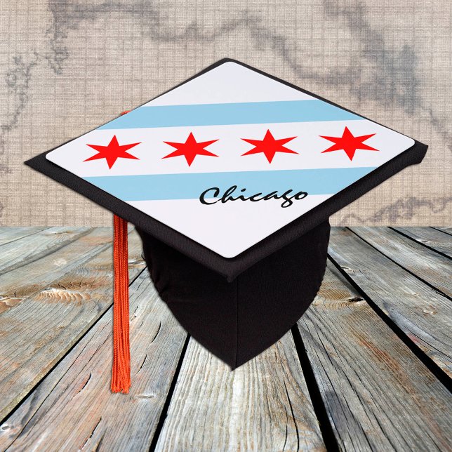 Illinois & Chicago Flag - Students /University Graduation Cap Topper (Creator Uploaded)