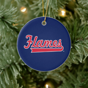 Illinois Chicago Flames Spirit Design Ceramic Ornament
