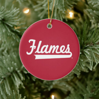 Illinois Chicago Flames Spirit Design Ceramic Ornament