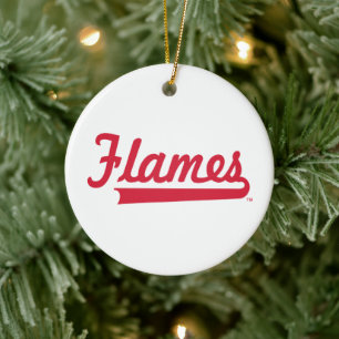 Illinois Chicago Flames Spirit Design Ceramic Ornament