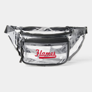 Illinois Chicago Flames Spirit Design Clear Fanny Pack
