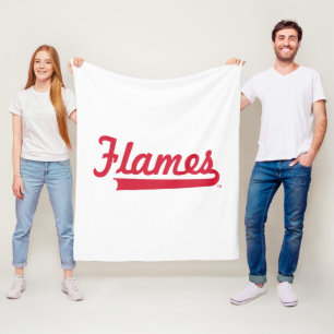 Illinois Chicago Flames Spirit Design Fleece Blanket