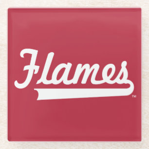 Illinois Chicago Flames Spirit Design Glass Coaster