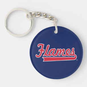 Illinois Chicago Flames Spirit Design Keychain