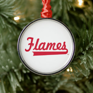 Illinois Chicago Flames Spirit Design Metal Ornament