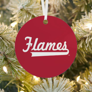 Illinois Chicago Flames Spirit Design Metal Ornament
