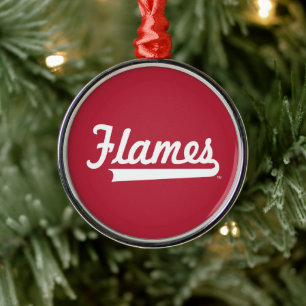 Illinois Chicago Flames Spirit Design Metal Ornament