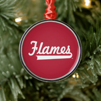 Illinois Chicago Flames Spirit Design Metal Ornament