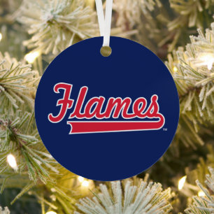 Illinois Chicago Flames Spirit Design Metal Ornament