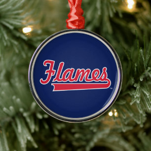 Illinois Chicago Flames Spirit Design Metal Ornament