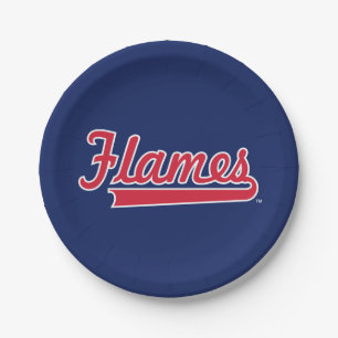 Illinois Chicago Flames Spirit Design Paper Plates