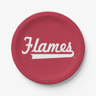 Illinois Chicago Flames Spirit Design Paper Plates