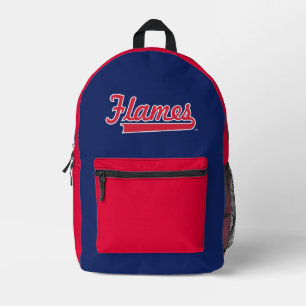 Illinois Chicago Flames Spirit Design Printed Backpack