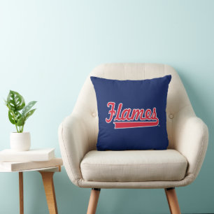 Illinois Chicago Flames Spirit Design Throw Pillow