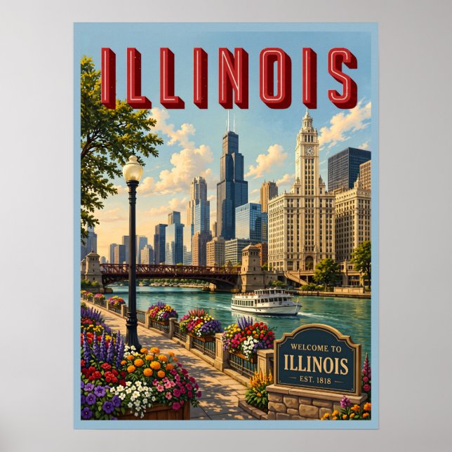 Illinois Chicago River Poster (Front)