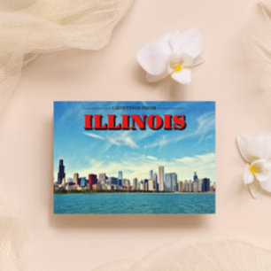Illinois Chicago Skyline Print Postcard