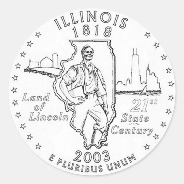 Illinois Classic Round Sticker (Front)