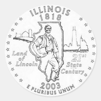 Illinois Classic Round Sticker