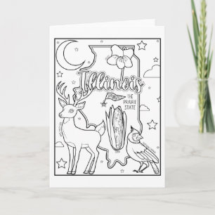 illinois color me collage holiday card