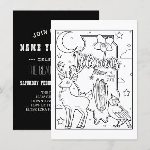 illinois color me collage invitation