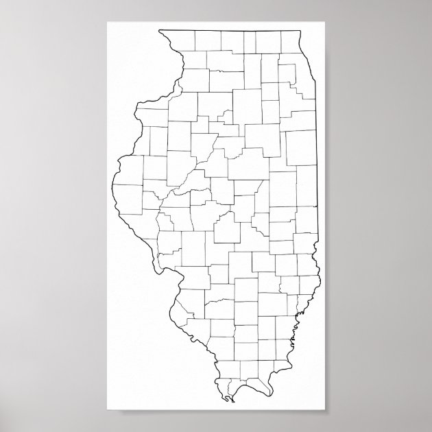 Illinois Counties Blank Outline Map Poster Zazzle   Illinois Counties Blank Outline Map Poster Rf88a749d9bc9471980cf4a153389c8d4 Eblfb 8byvr 630 