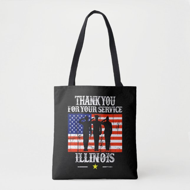 ILLINOIS Cute American State Tote Bag (Front)