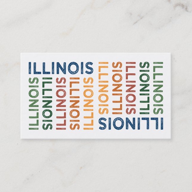 Illinois Cute Colorful Business Card (Front)