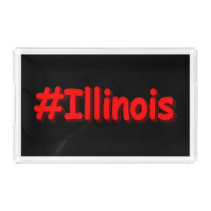 "#Illinois " Cute Design. Buy Now Acrylic Tray