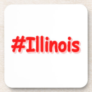 "#Illinois " Cute Design. Buy Now Beverage Coaster