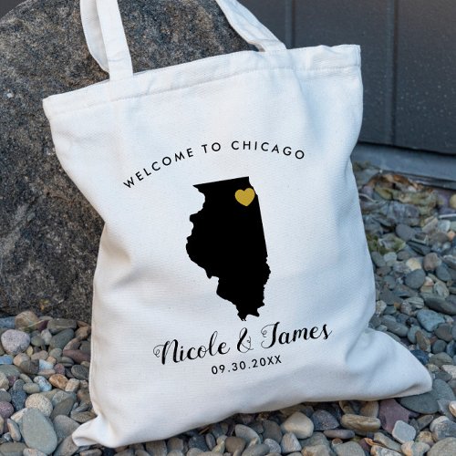 Illinois Destination Wedding Welcome Bag Tote