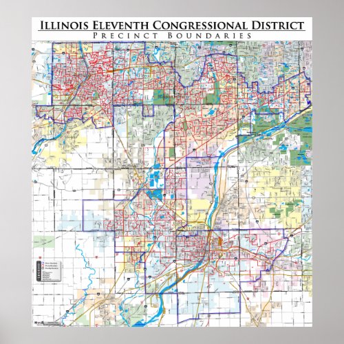 Illinois Eleventh Cong Precinct Map IL_11 Poster