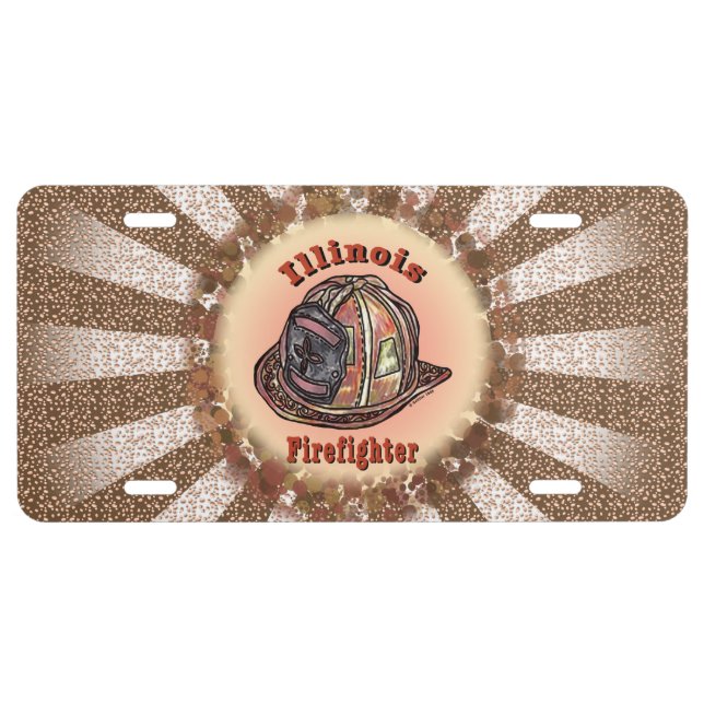 Illinois Firefighter License Plate (Front)