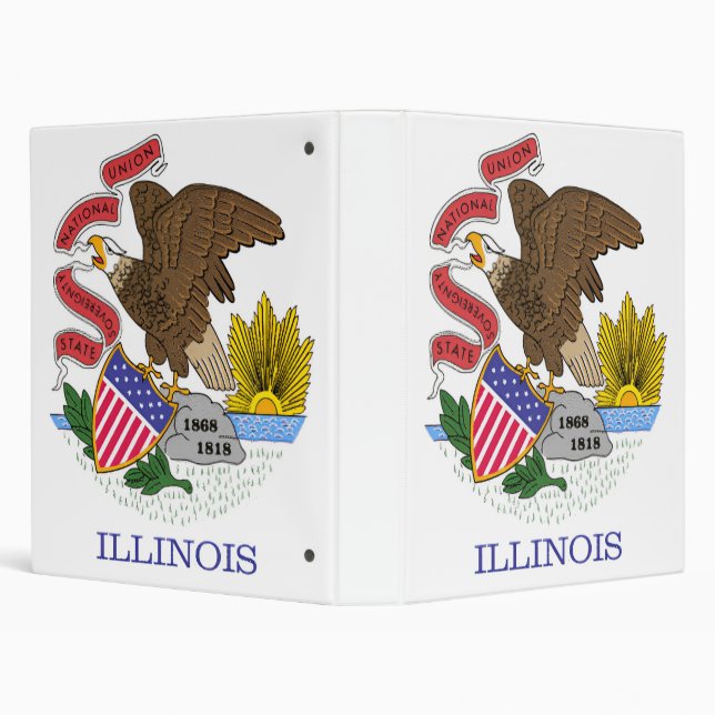 Illinois Flag 3 Ring Binder (Background)