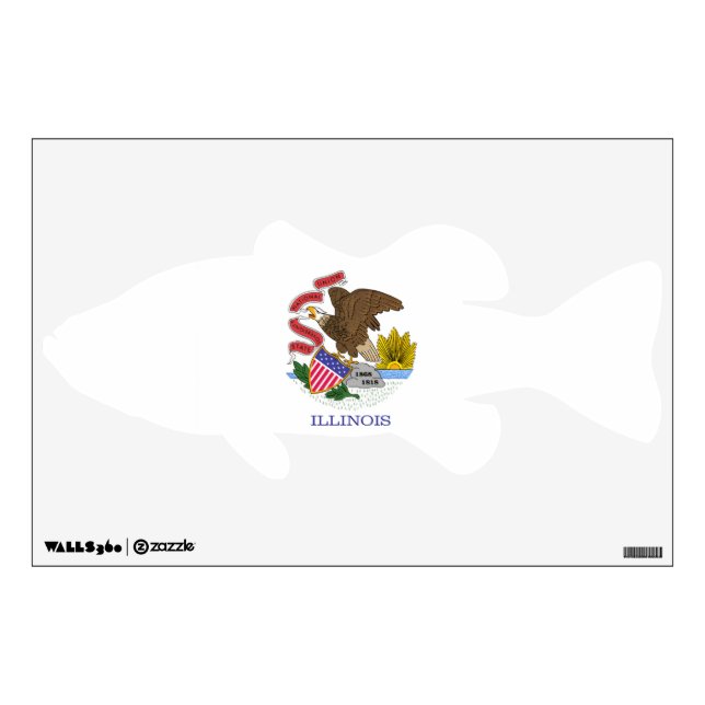 Illinois Flag Bass Wall Decal (Front)