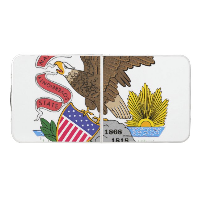 Illinois Flag Beer Pong Table (Top)